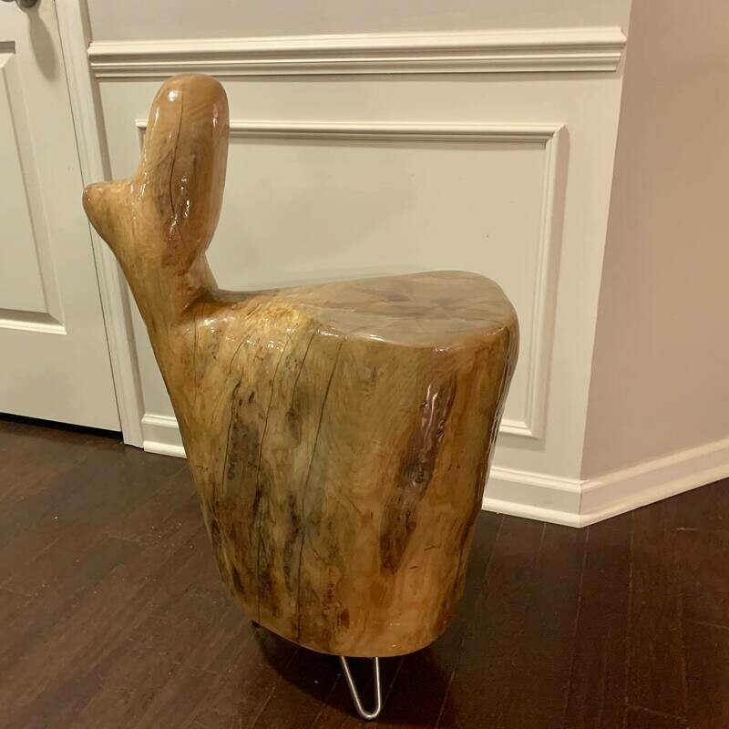 Craved Ash Finger Chair or End Table