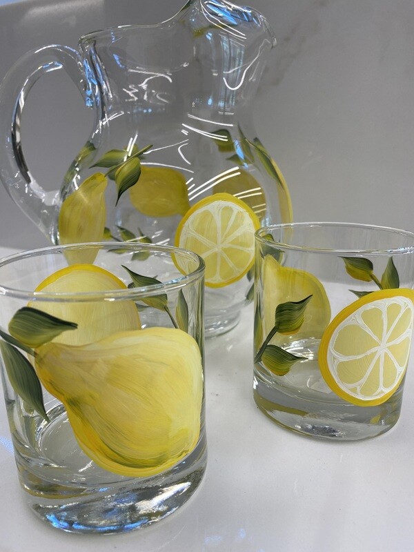 Lemon Pitcher and Glasses