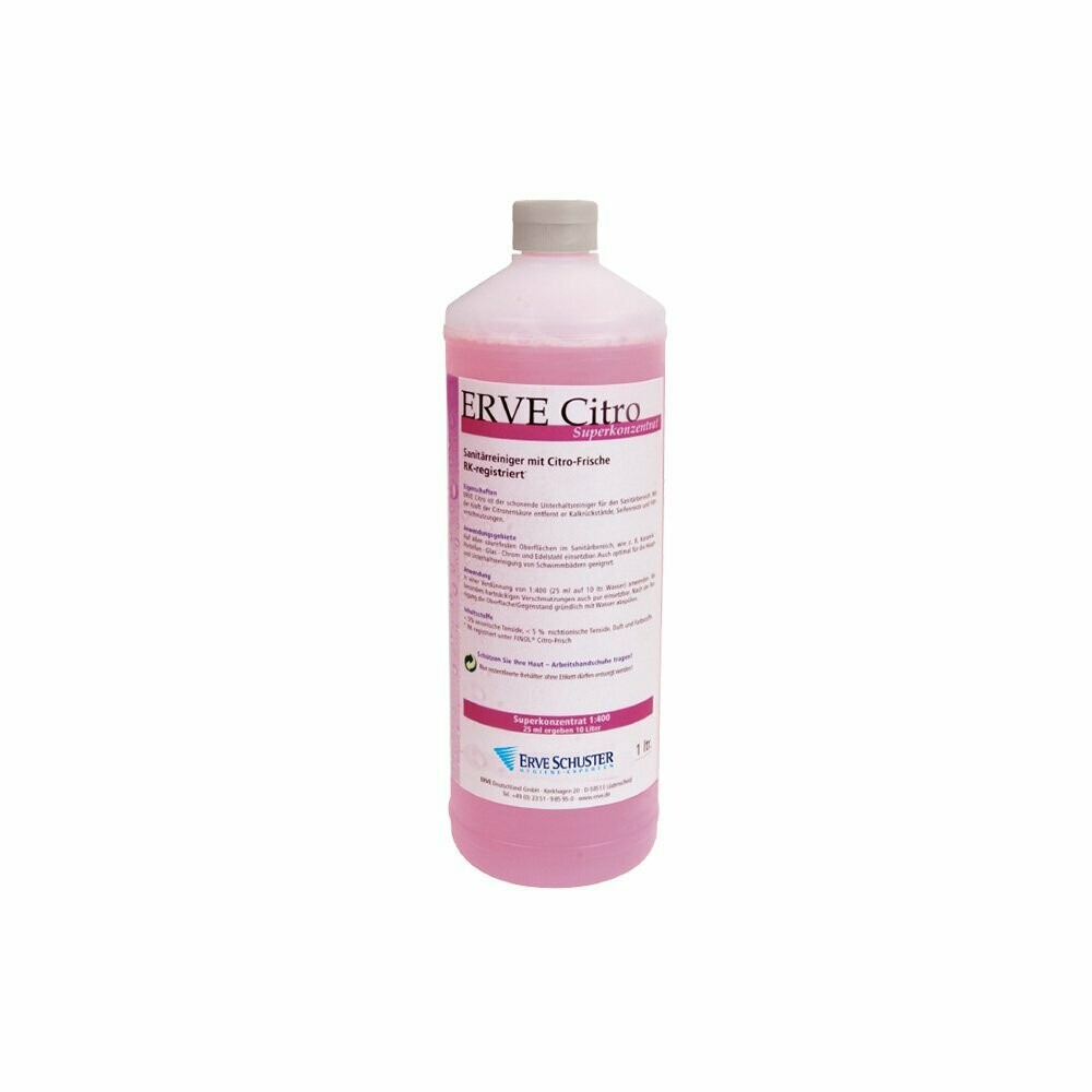 ERVE Citro – Sanitärreiniger mit Citro-Frische, Gebinde: 1 ltr. Flasche