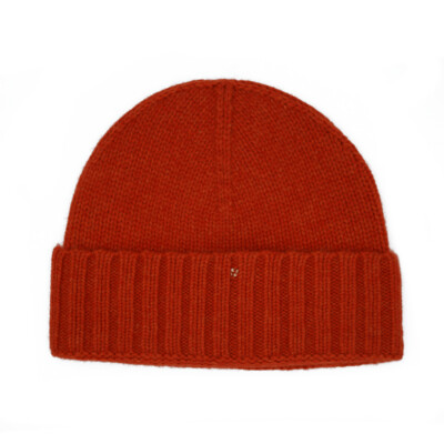 Kaschmir Mütze orange rot