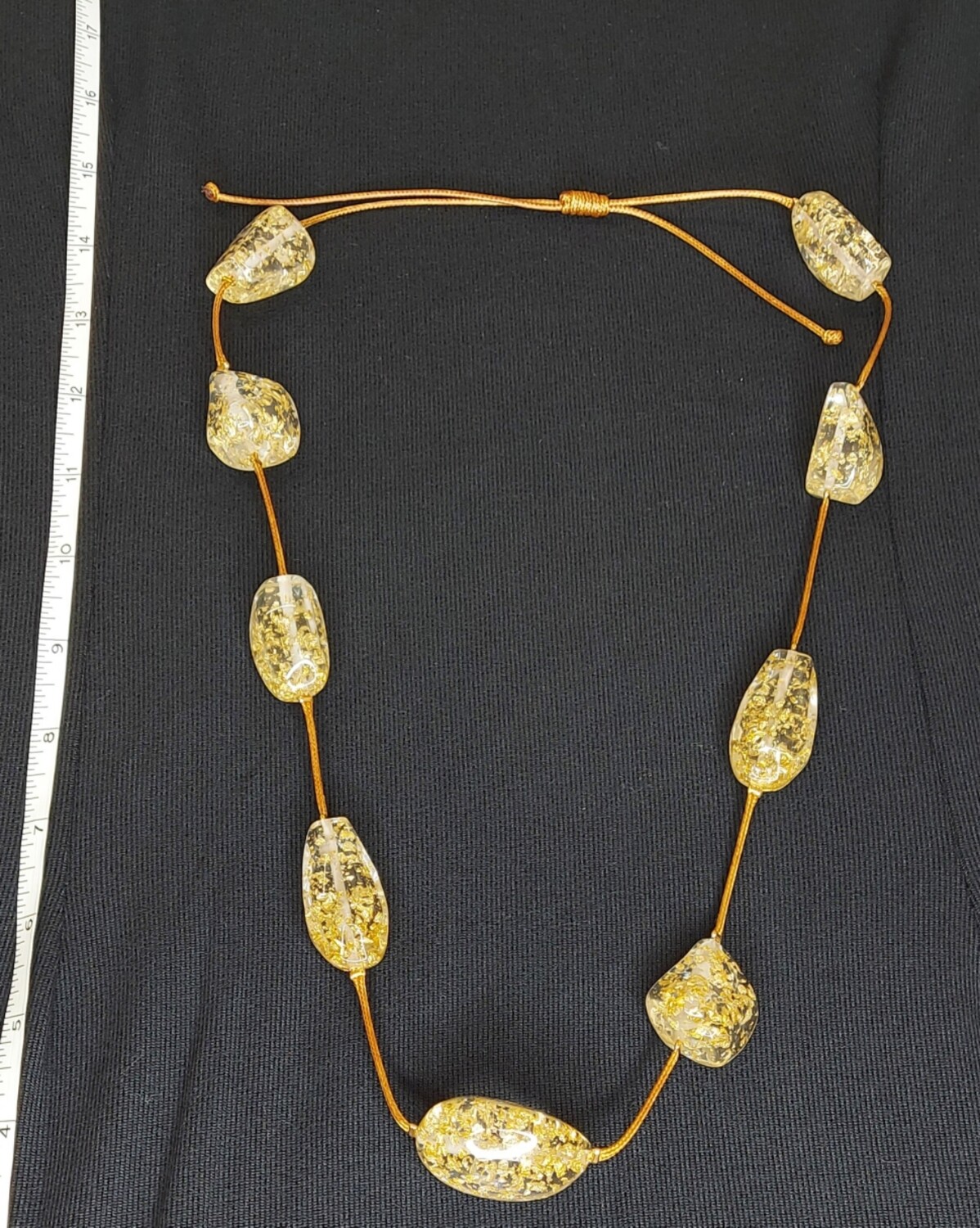 Glass Beads with Gold Leaf