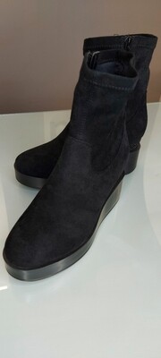 Suede Touch Wedge Boot with Shimmer