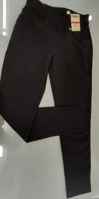 Brushed Bengaline Trousers with Fleece Lining in Black