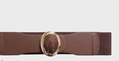 Belt with Oval Buckle Brown