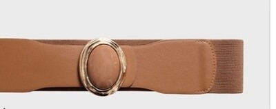 Belt with Oval Buckle Tan