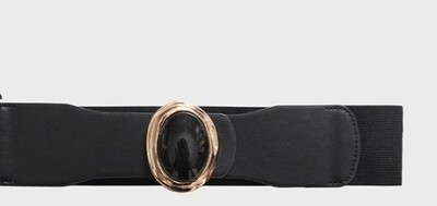 Belt with Oval Buckle Black
