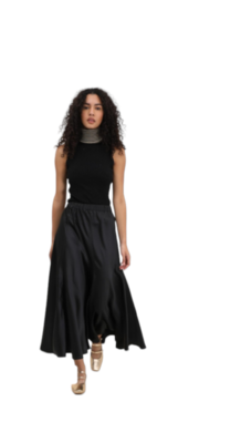 Satin Skirt in Black