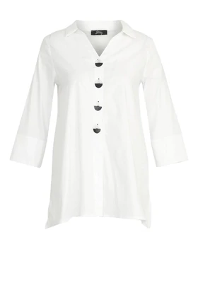 White Shirt with Contrasting Buttons
