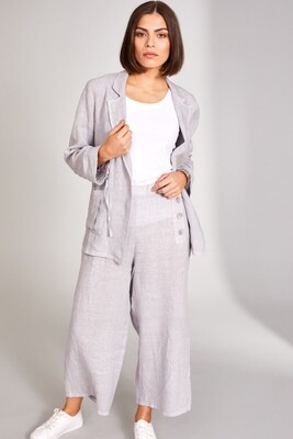Linen Trousers with Button Detail