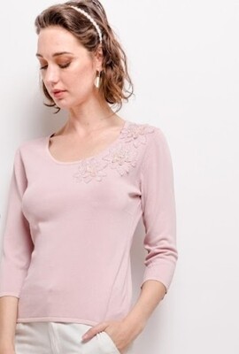 Fine Knit with Flower Detail