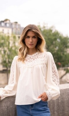 Cotton and Lace Blouse