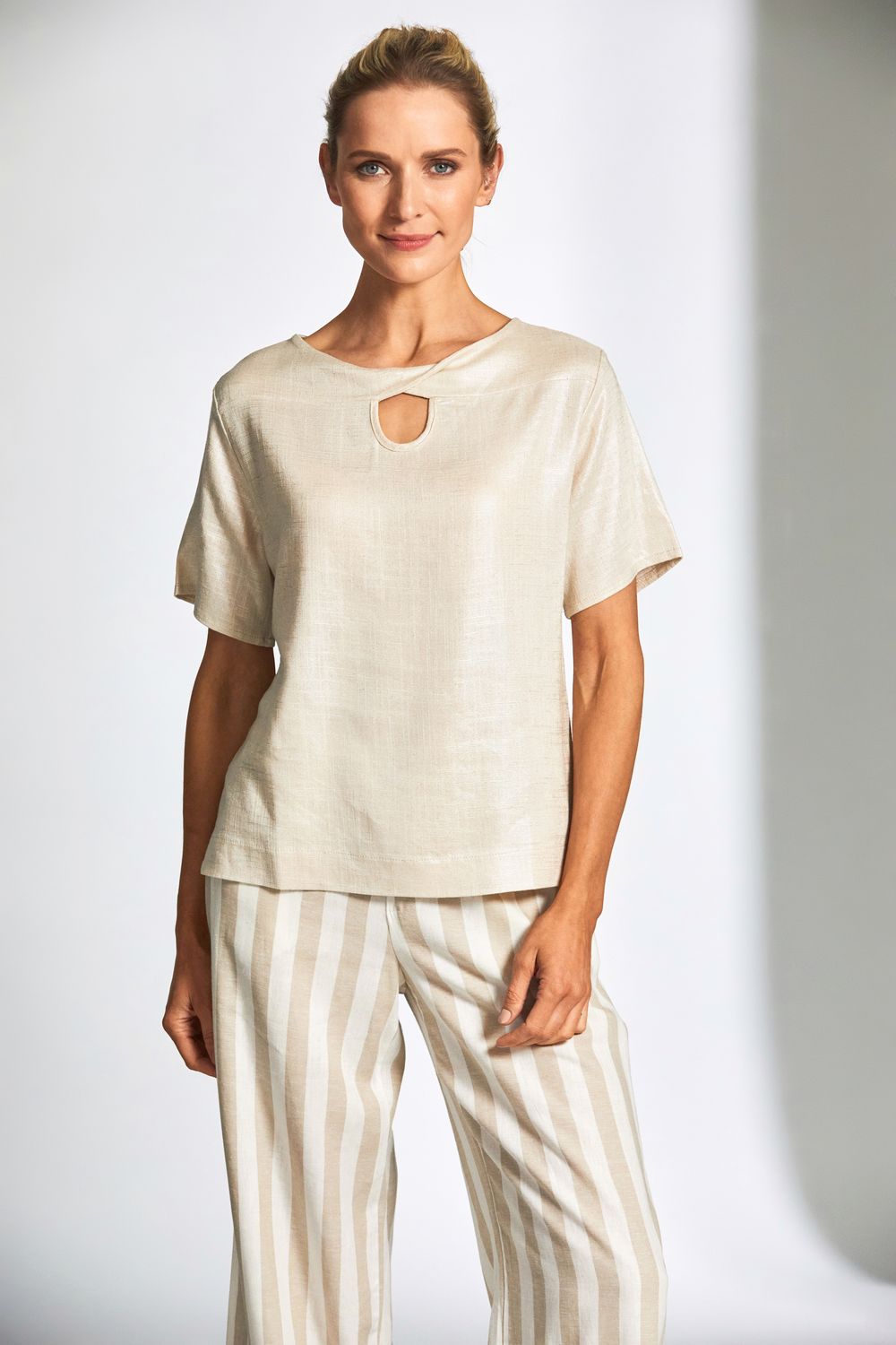 Glazed Linen Top, size: 12