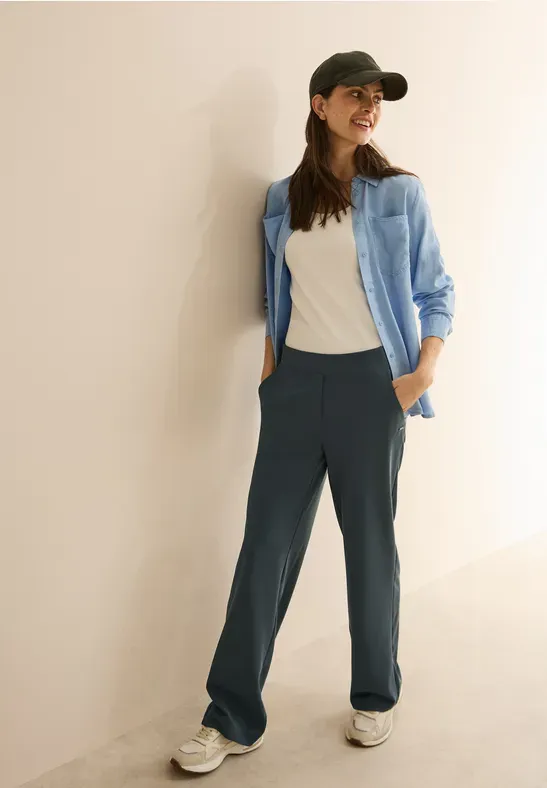 Wide Leg Jersey Trousers