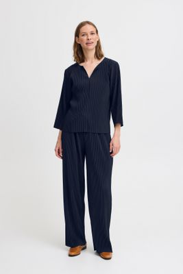 Soft Pleat Top in Navy