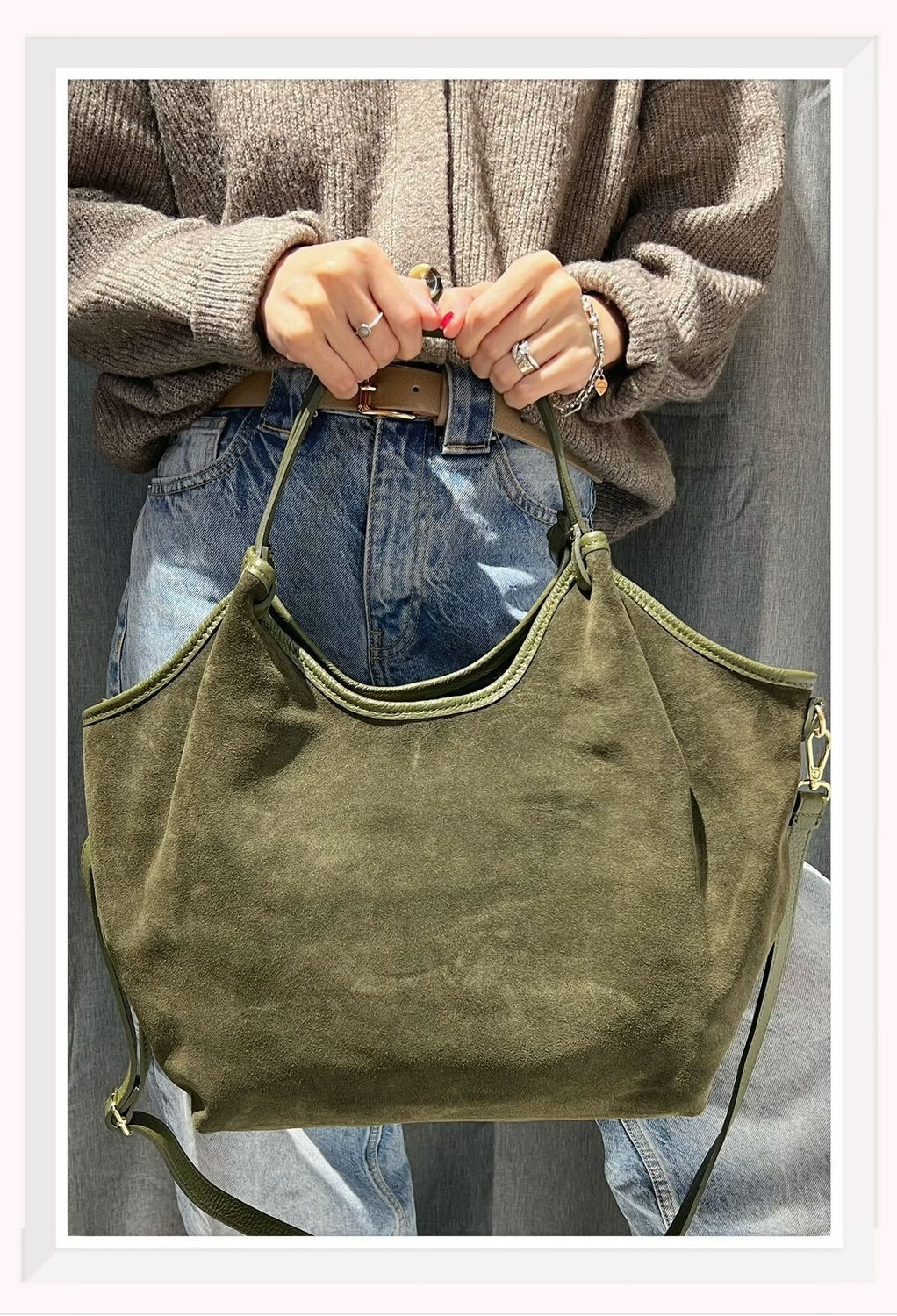 Suede Handbag