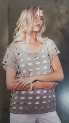 Taupe Open Weave Top