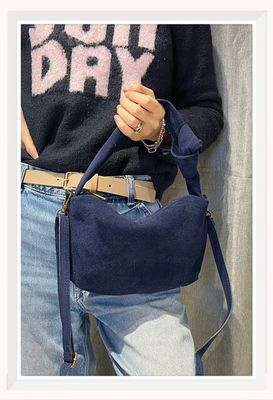Suede Bag with Knot Strap