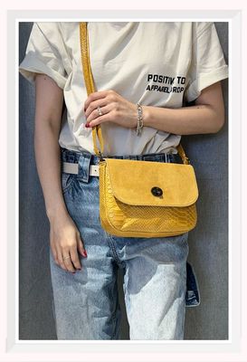 Leather Shoulder Bag in Mustard