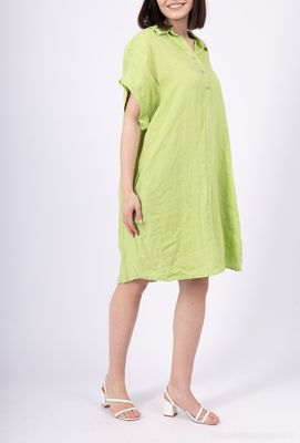 Linen Dress with Cap Sleeve