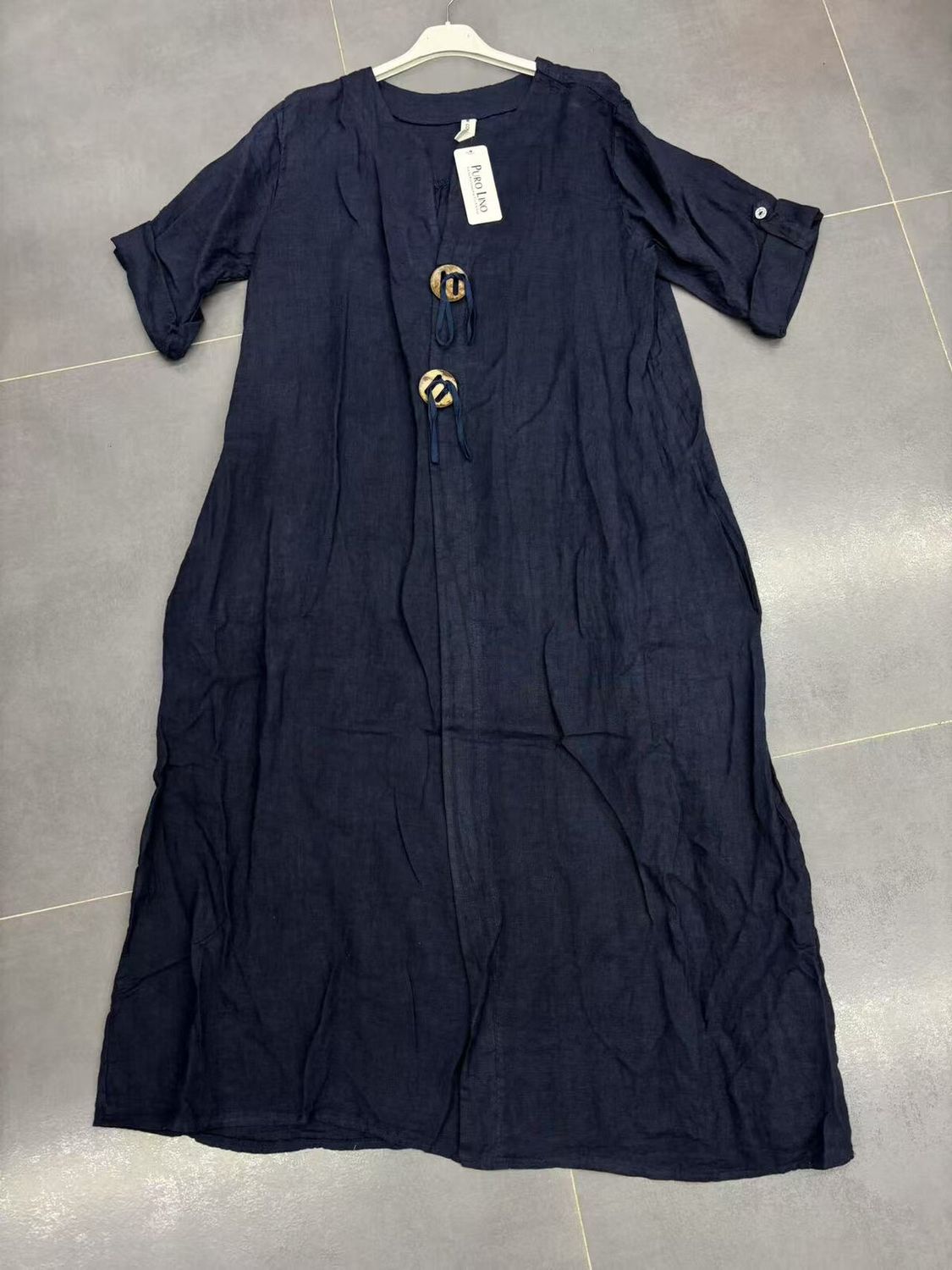 Linen Dress, Colour: Navy