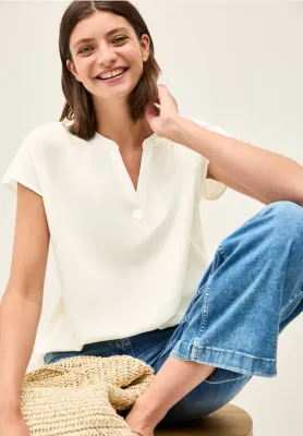 Split Neck Blouse by Cecil
