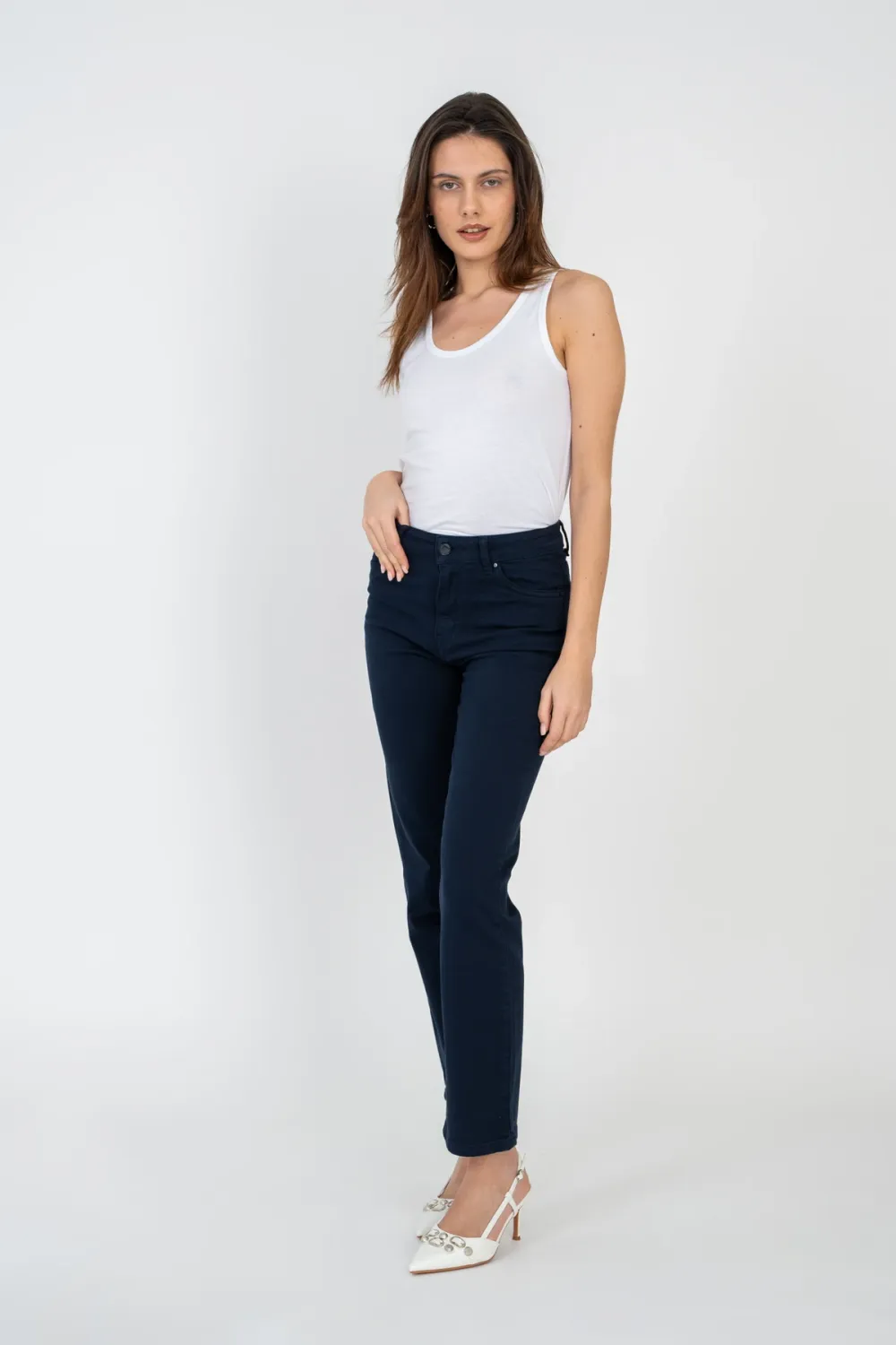 Straight Leg Trousers, Size: 8