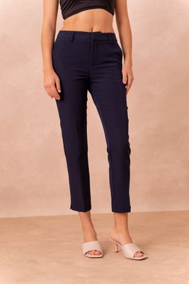 Slim Leg Trousers in Navy