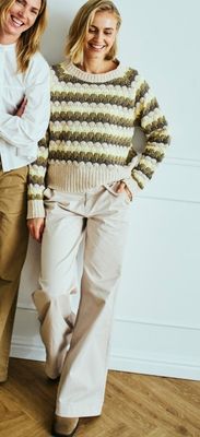 Wide Leg Trousers with Ties - Moonbeam