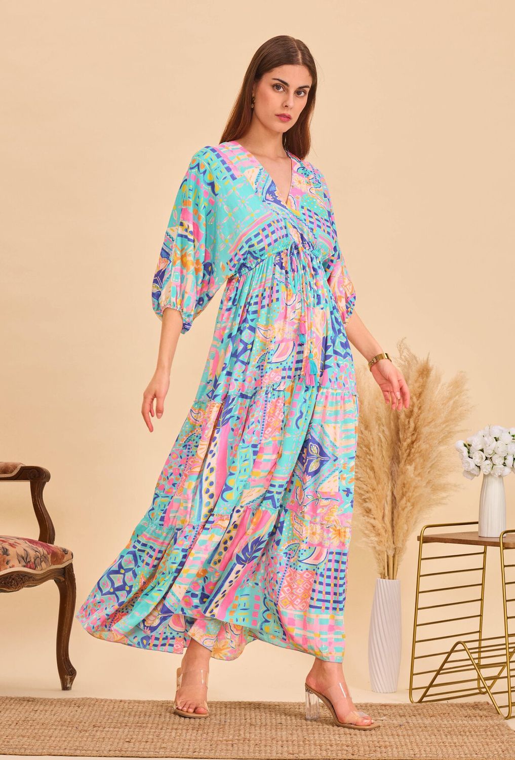 Long Bohemian Dress in Silk