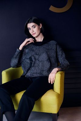 Jacquard Button Top