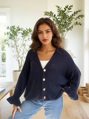 Knit Cardi with Cuff Detail
