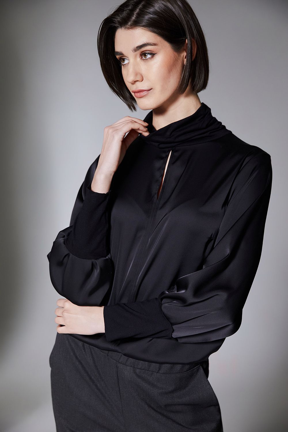 Cowl Neck Satin Top
