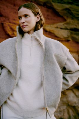 Soft Knit with 1/4 Zip Detail