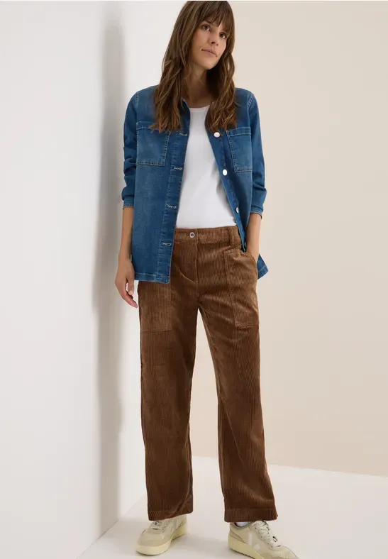 Wide Leg Corduroy Trousers by Cecil