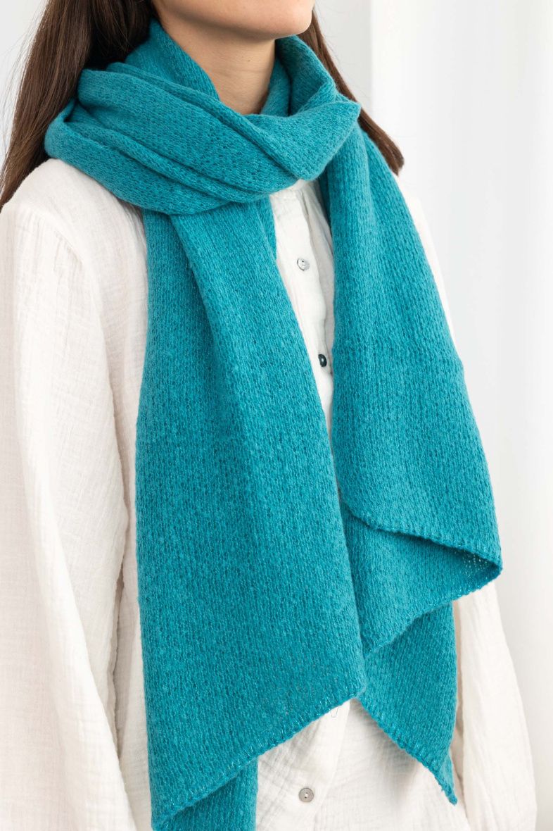 Bevelled Scarf Cyan