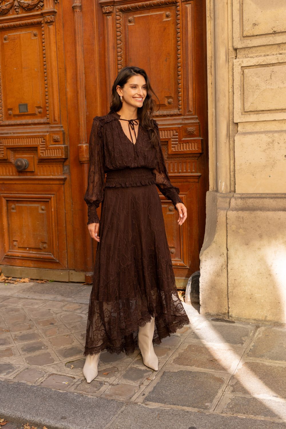 Lace Blouse and  Skirt