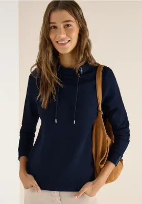 Funnel Neck Top in Navy