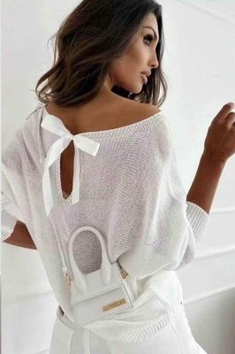 Fine Knit with Bow Detail