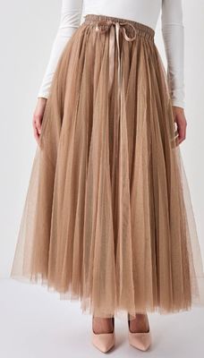 Tulle Skirt in Taupe