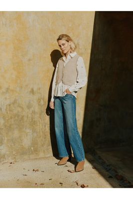 Jeans with Embossed Pocket Detail