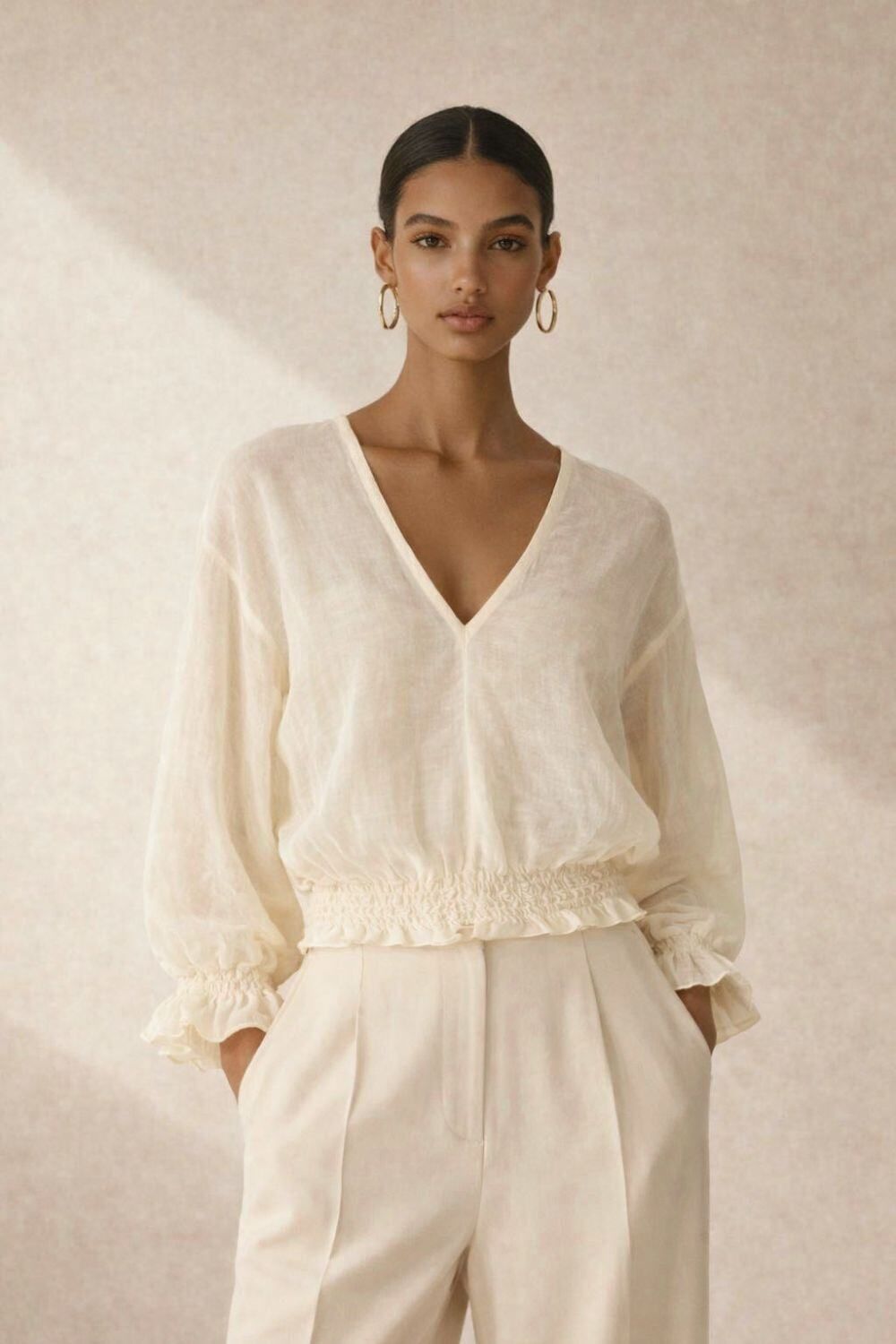 V Front and Back Blouse