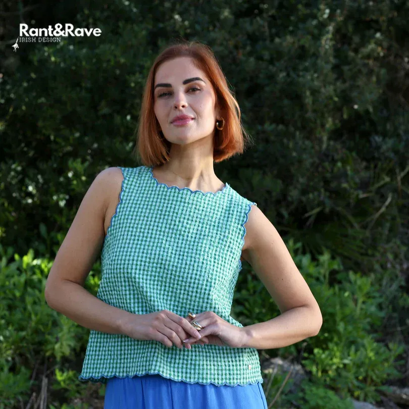 Chequered Top from Rant &amp; Rave in Green