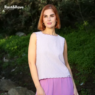 Chequered Top from Rant &amp; Rave in Lilac