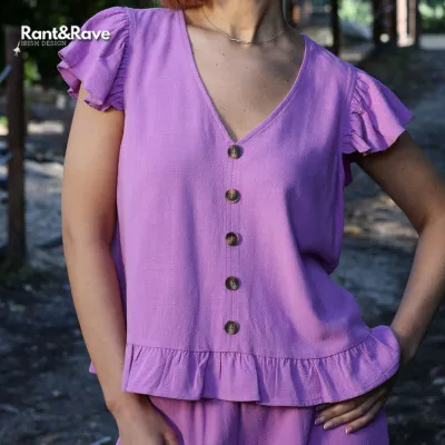 Top &amp; Trousers Co-Ord in Lilac