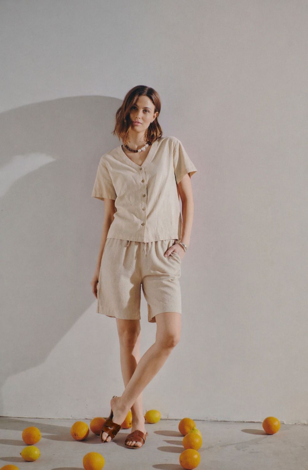 Linen Mix Shirt Sand