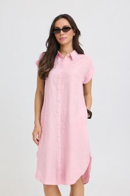 Shirt Dress in Pink