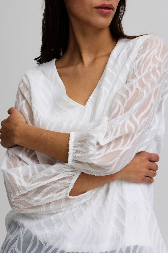 Blouse with Delicate Detail in White