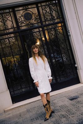 Slim Cord V Neck Dress