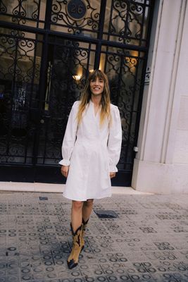 Slim Cord V Neck Dress