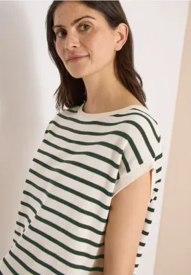 Cap Sleeve Stripe Knit